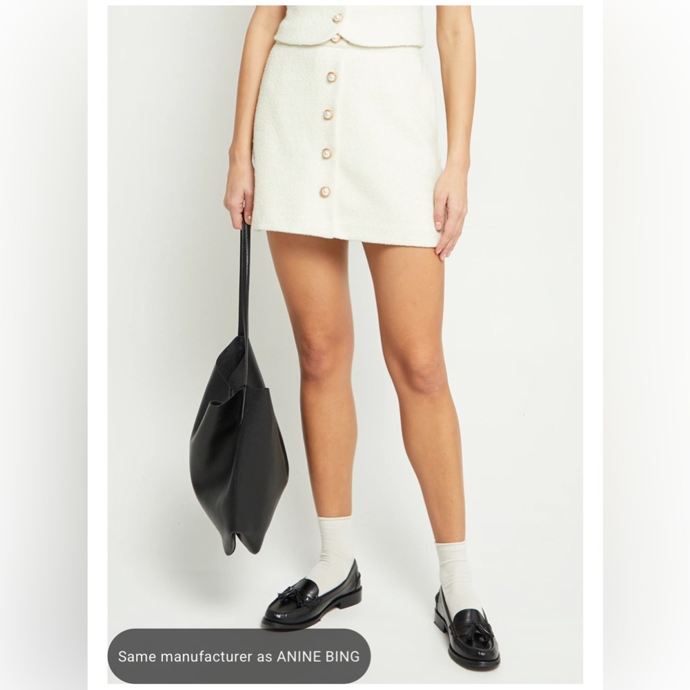 Kourt / Fewmoda White Button-Front Skirt